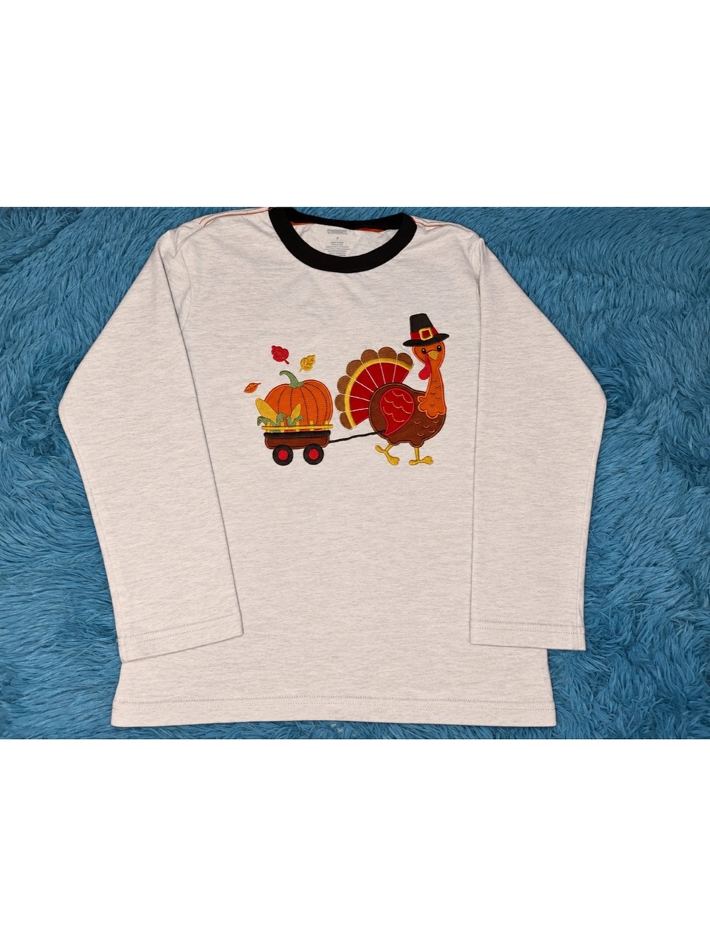 Gymboree Cream Long-Sleeve Turkey & Pumpkin Graphic Tee